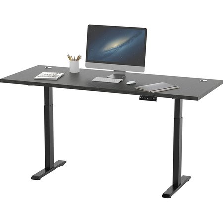 WE'RE IT Lift it, 72"x30" Electric Sit Stand Desk, 4 Memory/1 USB LED Control Charcoal Strand Top, Black Base VL23BLK7230-6307